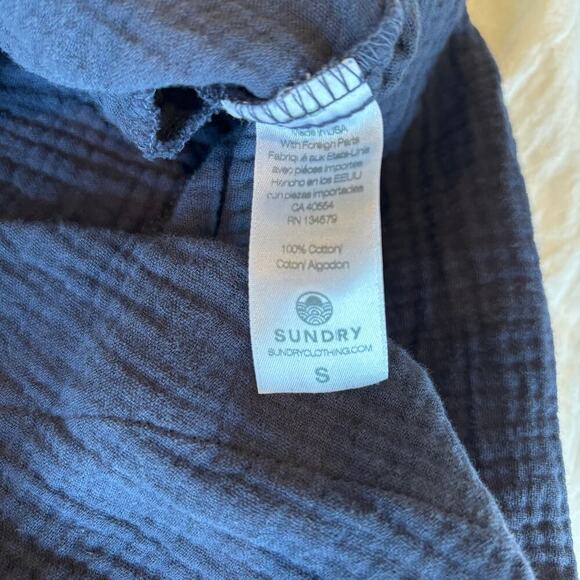 NWT Anthropologie Sundry Cotton Gauze Long Sleeve Mini Dress - Picture 4 of 7